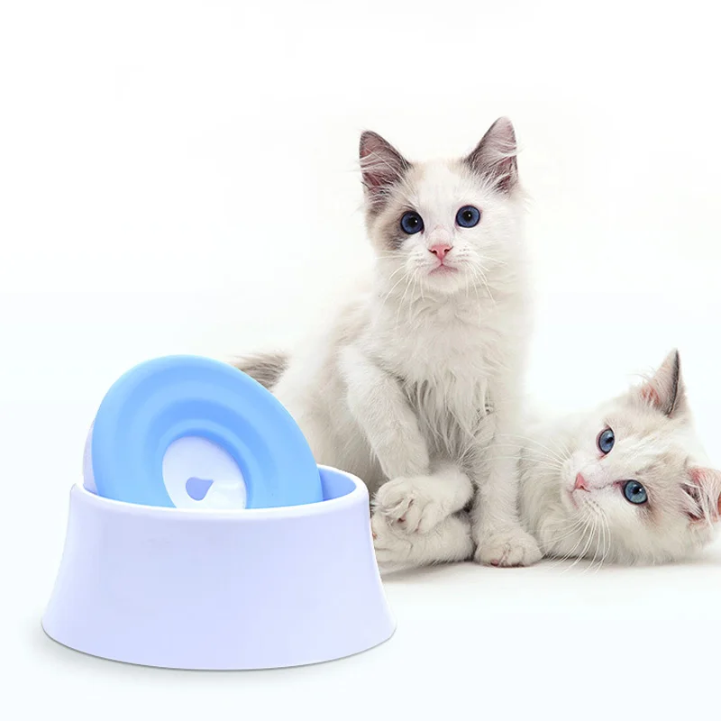 Не-мокрый рот миска для кота собаки любимчика плавучести Поильник с защитой от