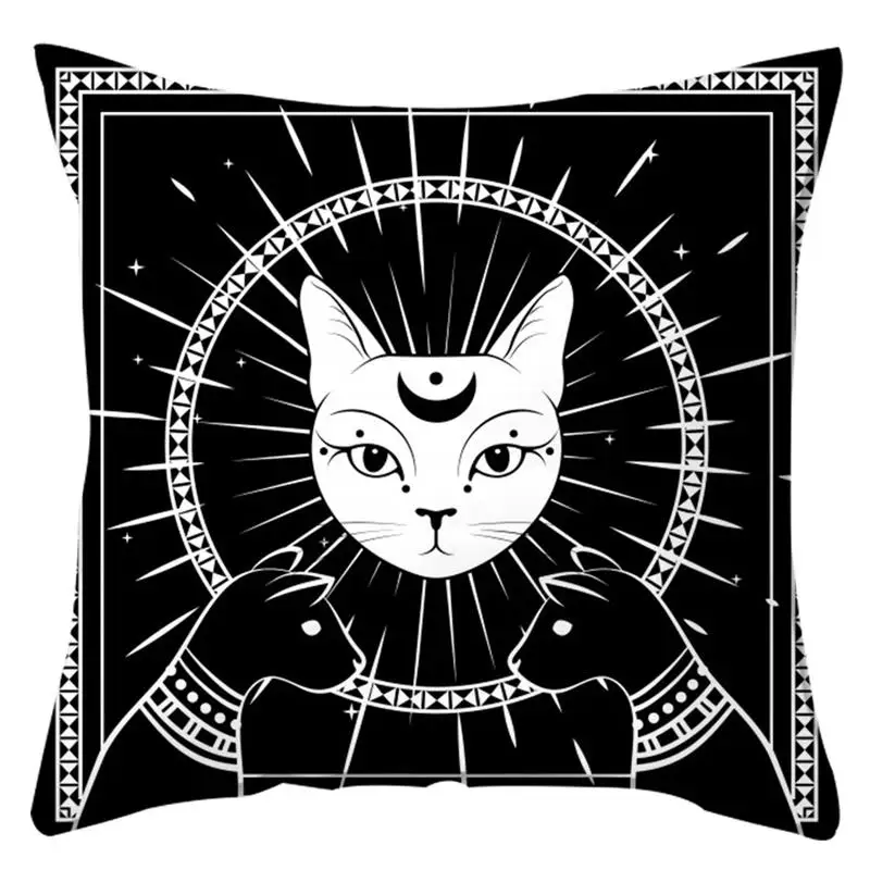 PC068-2 Boniu Moon Cat рисунок квадратная наволочка домашний дом декор подушка в богемском стиле чехол полиэстер наволочка диванные подушки - Цвет: PC068-2