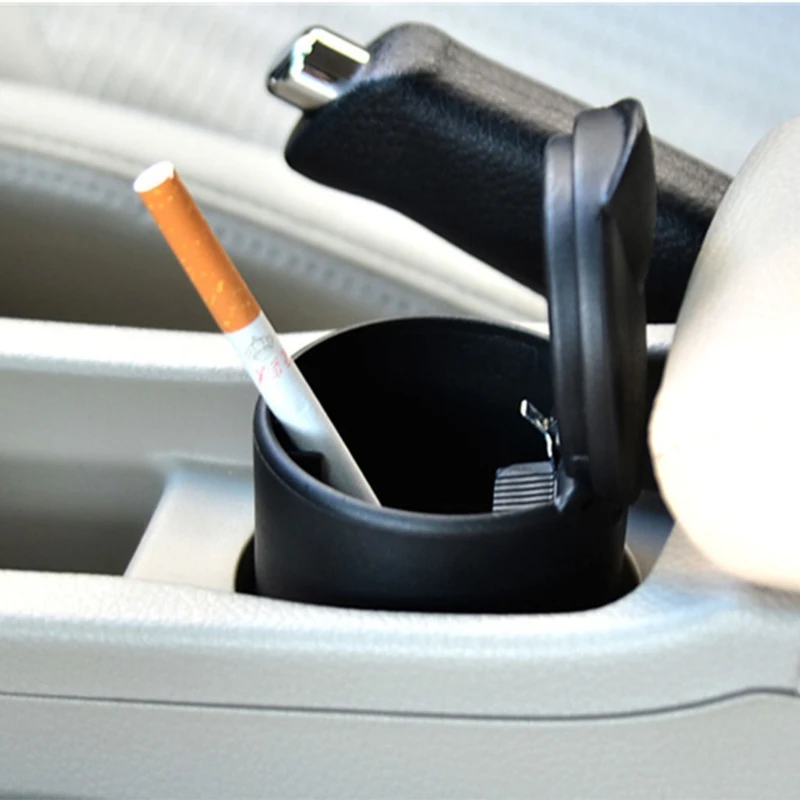 

1PCS Car LED Ashtray Garbage Coin Storage Cup Container Universal Size With Lid