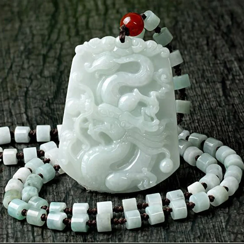 Бирма ЖАДЕИТ кулон Прямая поставка счастливый амулет Большой Дракон ожерелье с