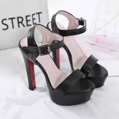 Женские босоножки на платформе сандалии высоком каблуке 15 см пикантная обувь для