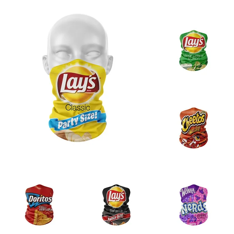 

Potato Chips Sport Bandana Magic Neck Scarf Unisex Cycling Climbing Face Scarves Multifunctional Seamless Elasticity Headscarves