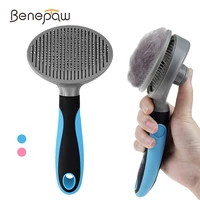 benepaw efficient self cleaning slicker pet grooming brush for small large dogs cats comfortable safe anti slip comb for pets