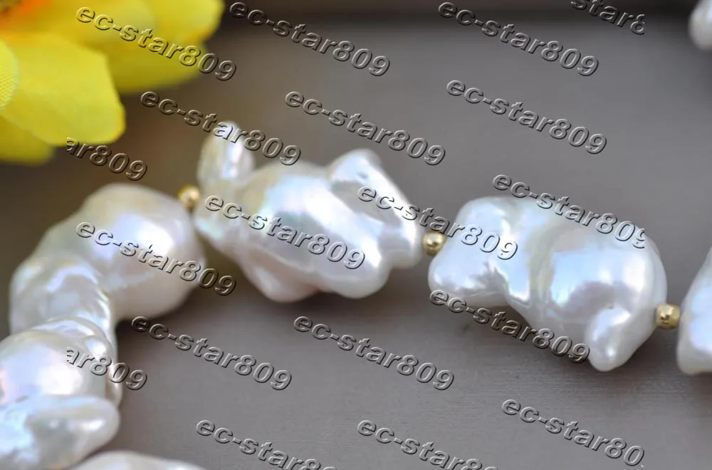 Z11407 17 &quot~ 33&quot 24 мм БАРОККО кролик белый реборн Кеши жемчужное ожерелье - купить по