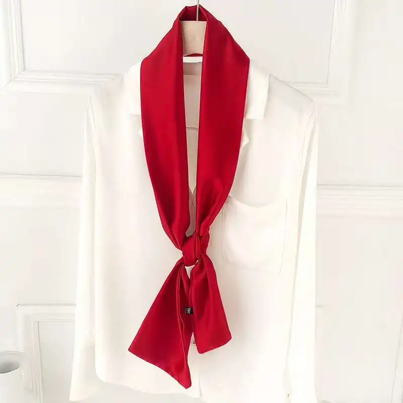 

NEW plain neckerchief silk chiffon Hair Tie Band Korea design Women luxury scarf