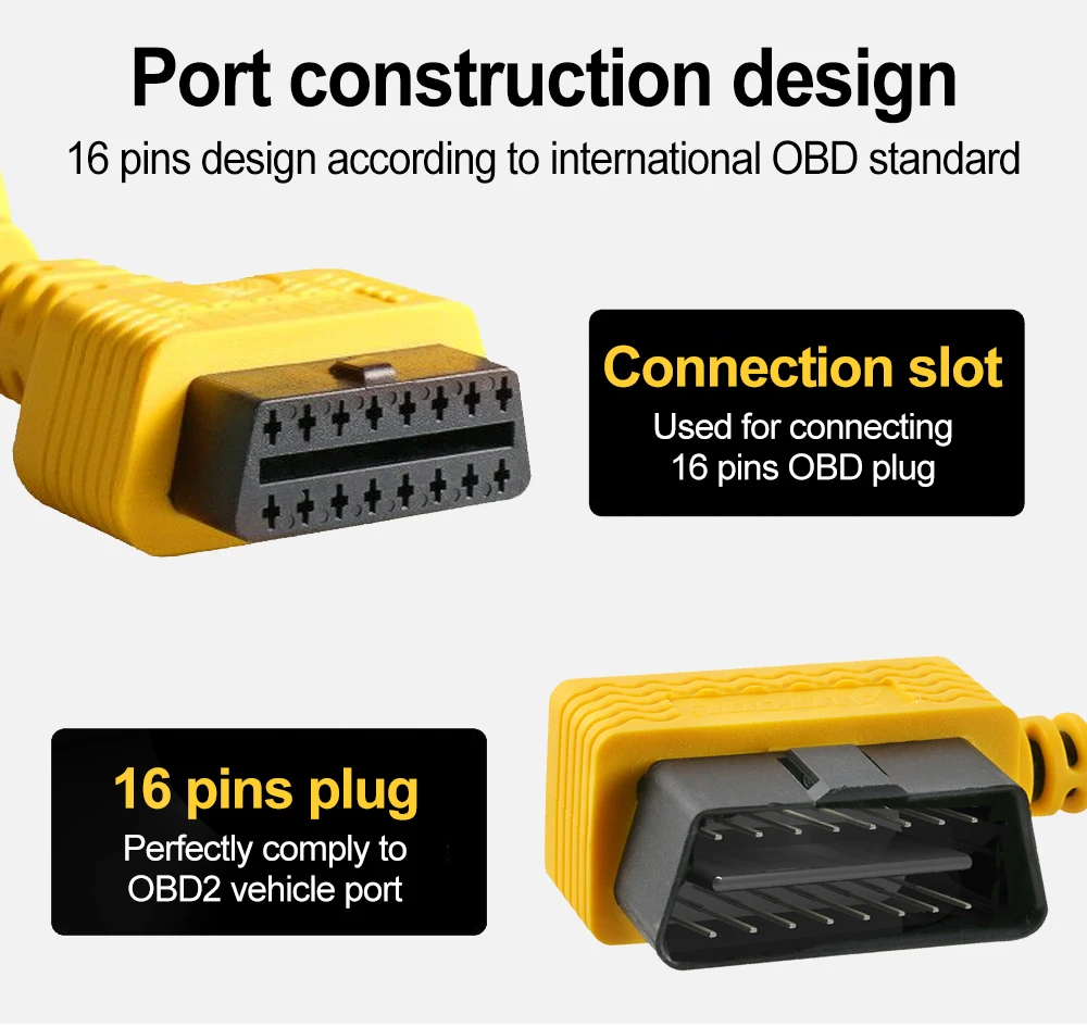 Автомобильный раздельный кабель AUTOOL OBD2 50 см OBD 2 OBDII вилка гнездо Y образные кабели