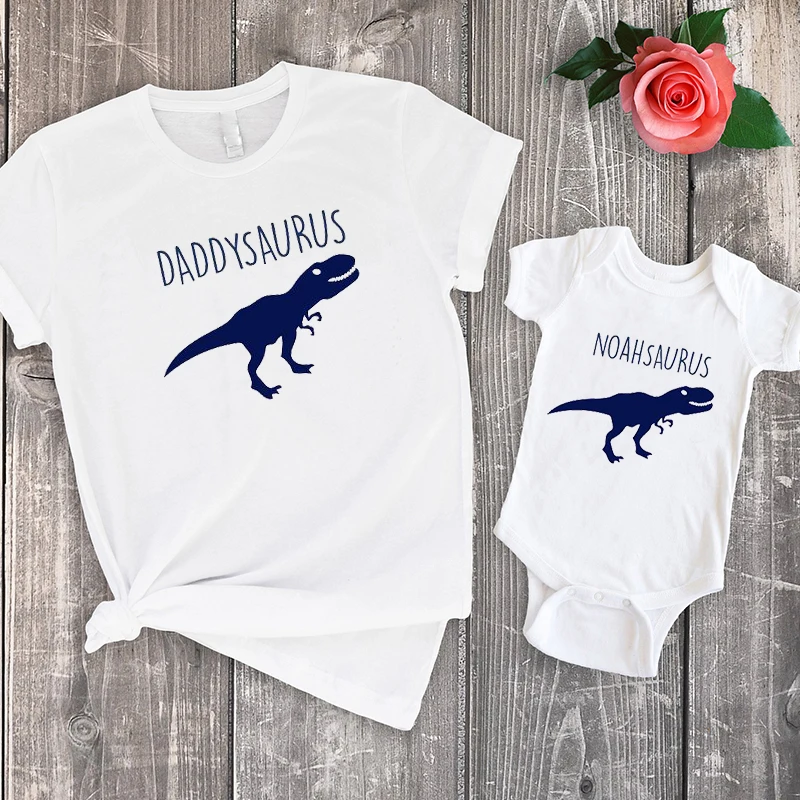 Футболки в тон Папа и я динозавр День отца летние одинаковые футболки для папы