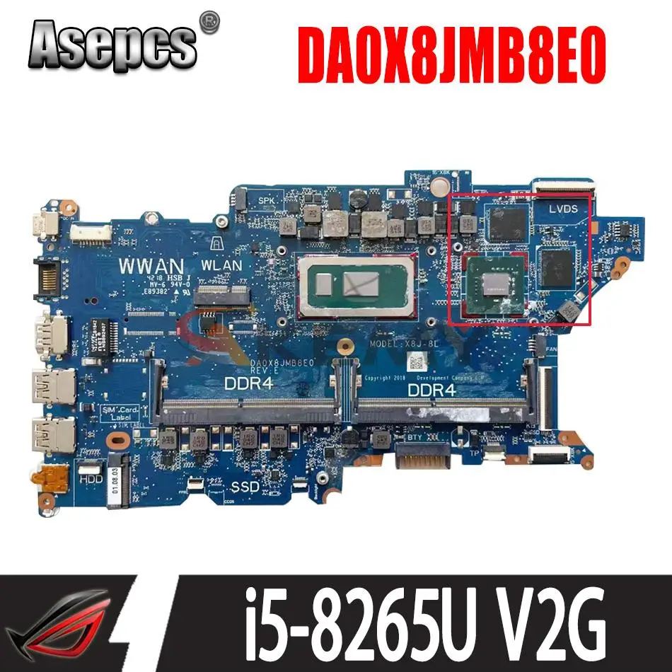 

For HP ProBook ProBook 440 450 G6 ZHAN 66 Pro 15 G2 Laptop Motherboard L44889-001 L44889-601 I5-8265U CPU MX130 2G GPU