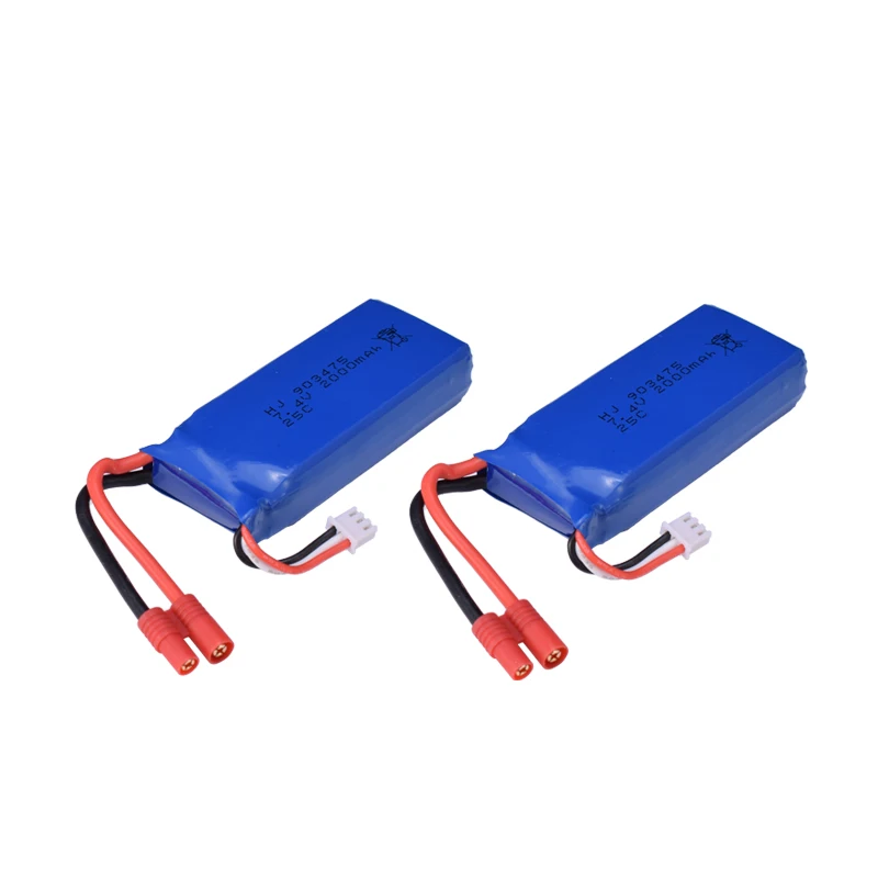 2 шт. 7 4 V 1100/1500/2000mAh литий-полимерный Батарея JST/EL/контрольные выводы вилки типа