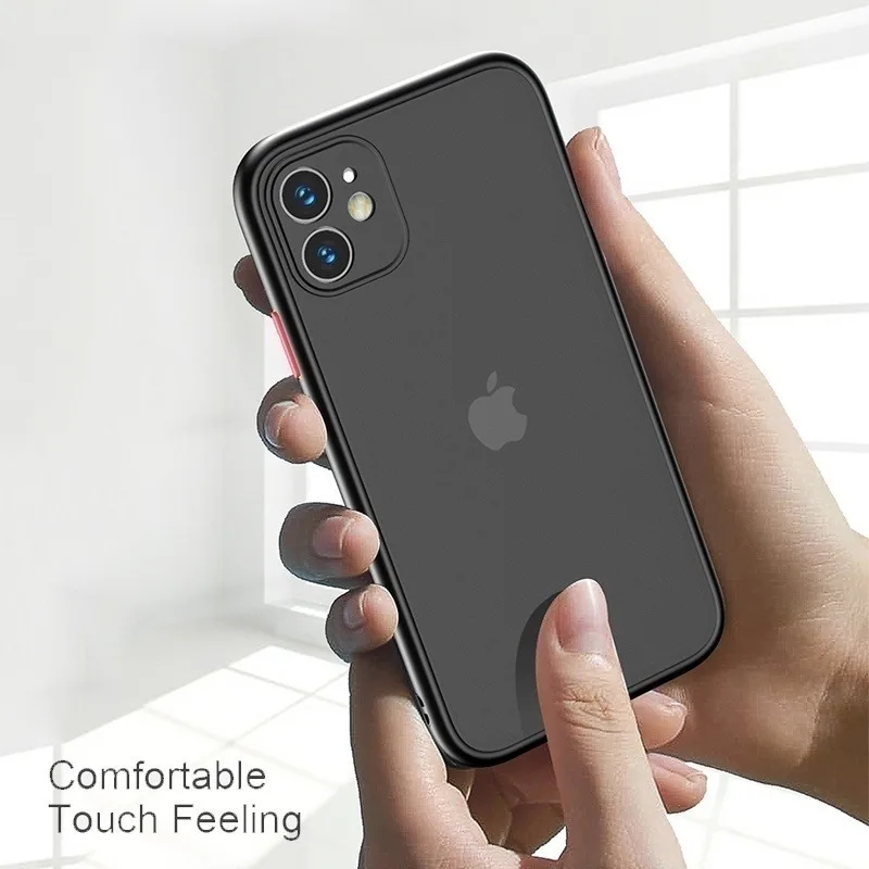 Роскошный прозрачный матовый чехол-накладка контрастного цвета для iPhone 11 Pro Max X XS
