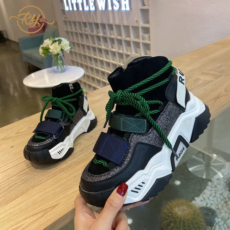 RY RELAA женские кроссовки коллекция 2018 года модная обувь из натуральной кожи на