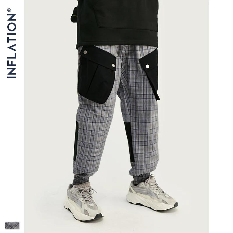 Мужские клетчатые брюки джоггеры INFLATION повседневные для пробежек в стиле хип хоп