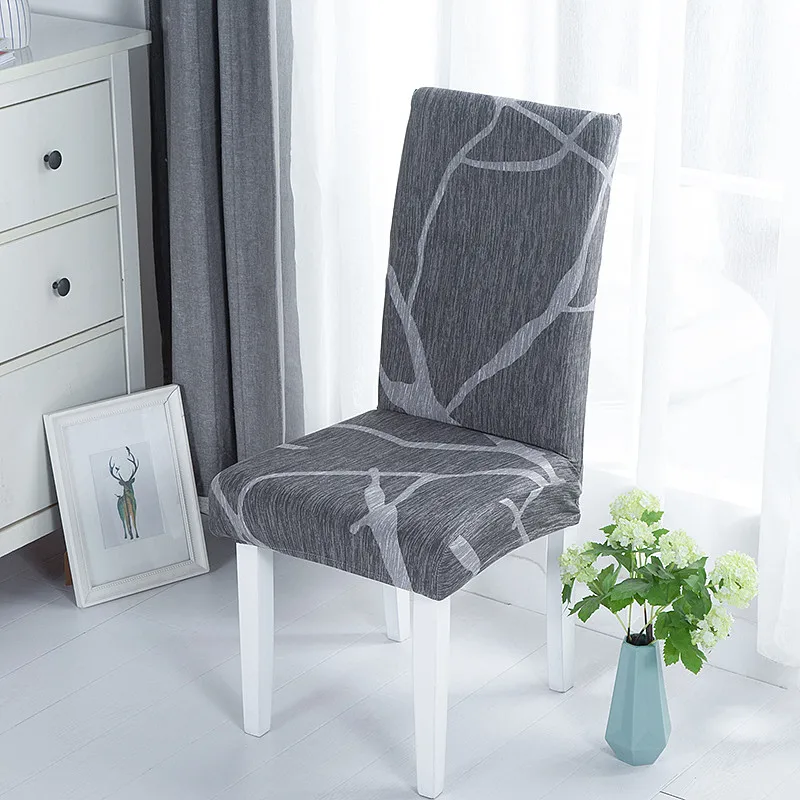 

Geometric Spandex Chair Cover Stretch Elastic Slipcovers Chair Seat Covers For Dining Room Kitchen Wedding Banquet Hotel