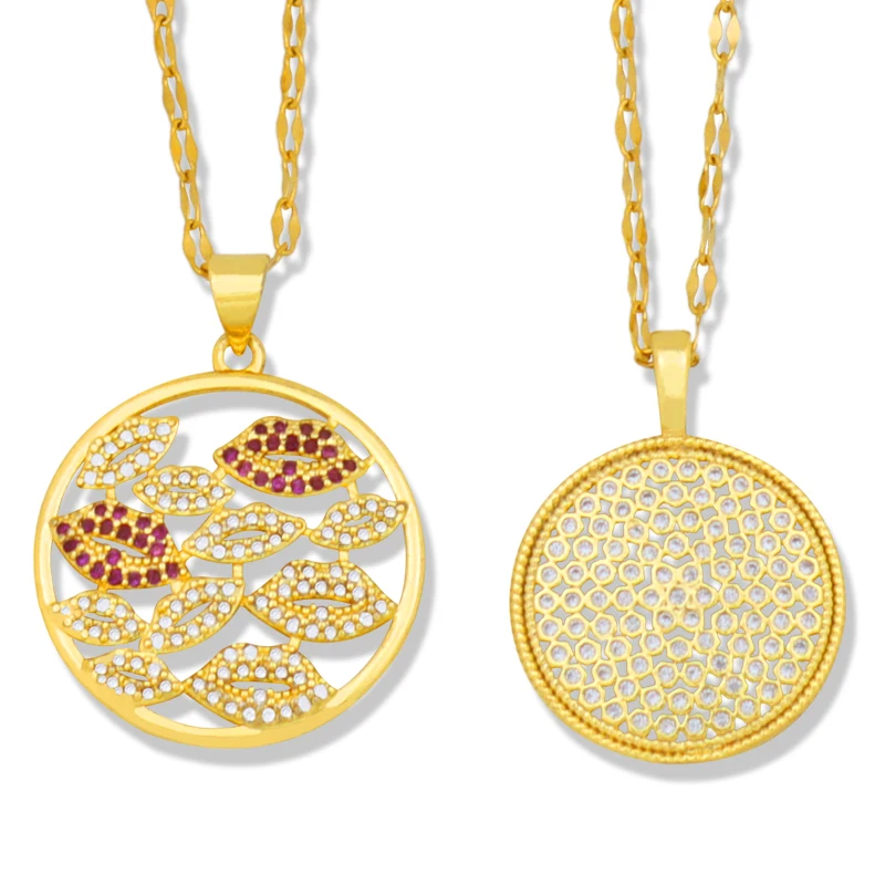 Женское ожерелье с подвеской в виде губ