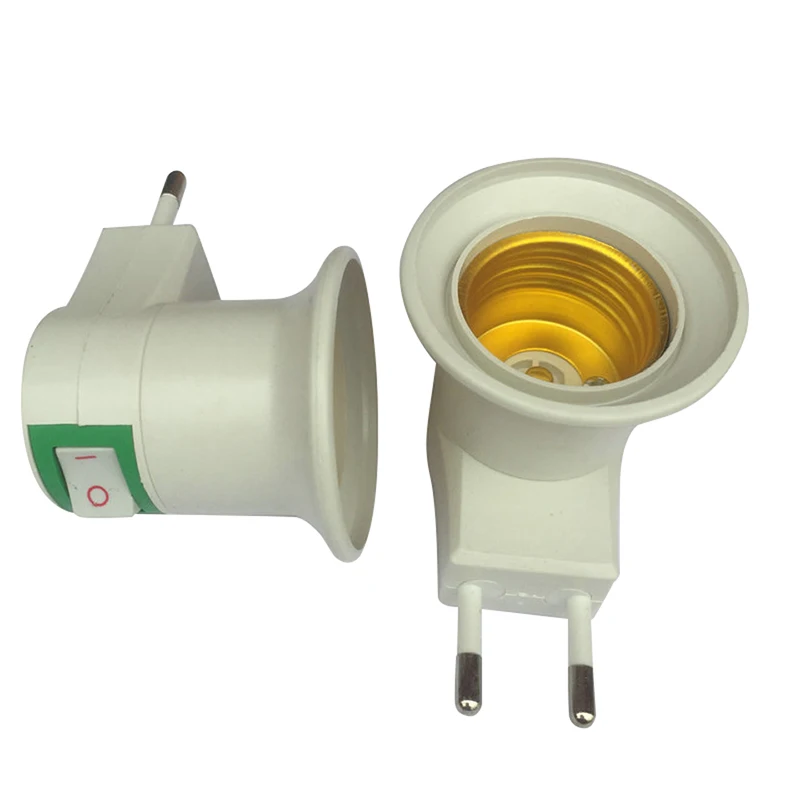 

1/2 шт. E27 светодиодный светильник мужской Sochet Тип цоколя переменного тока для адаптера переменного Мощность 220V штепсельная вилка европейско...