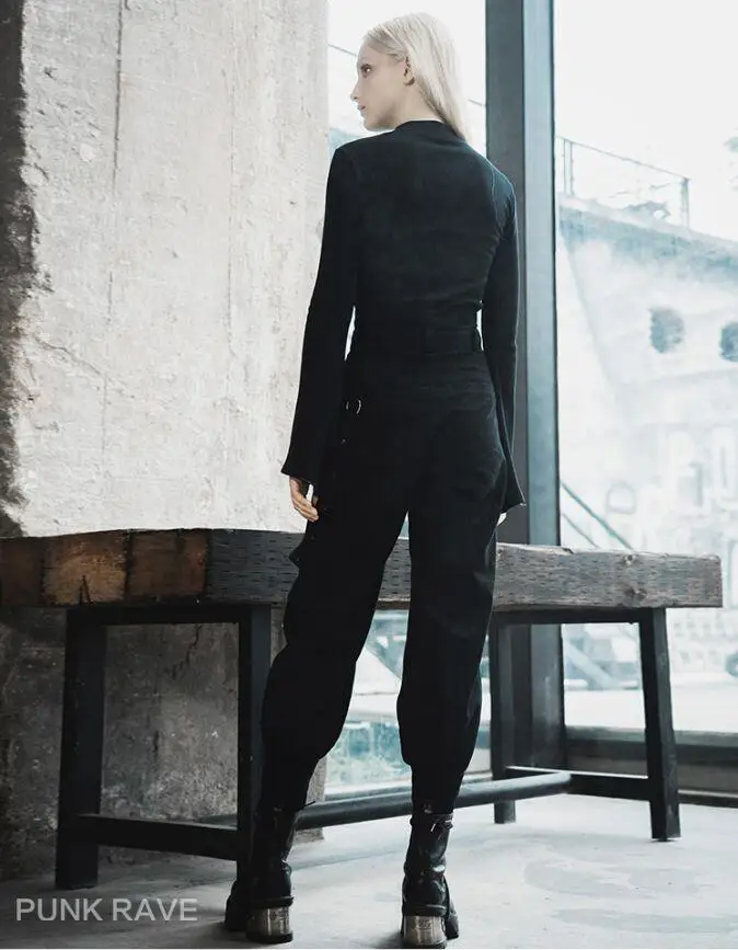 Панк Rave женская готическая шнуровка с расклешенными рукавами футболка PT-405 |