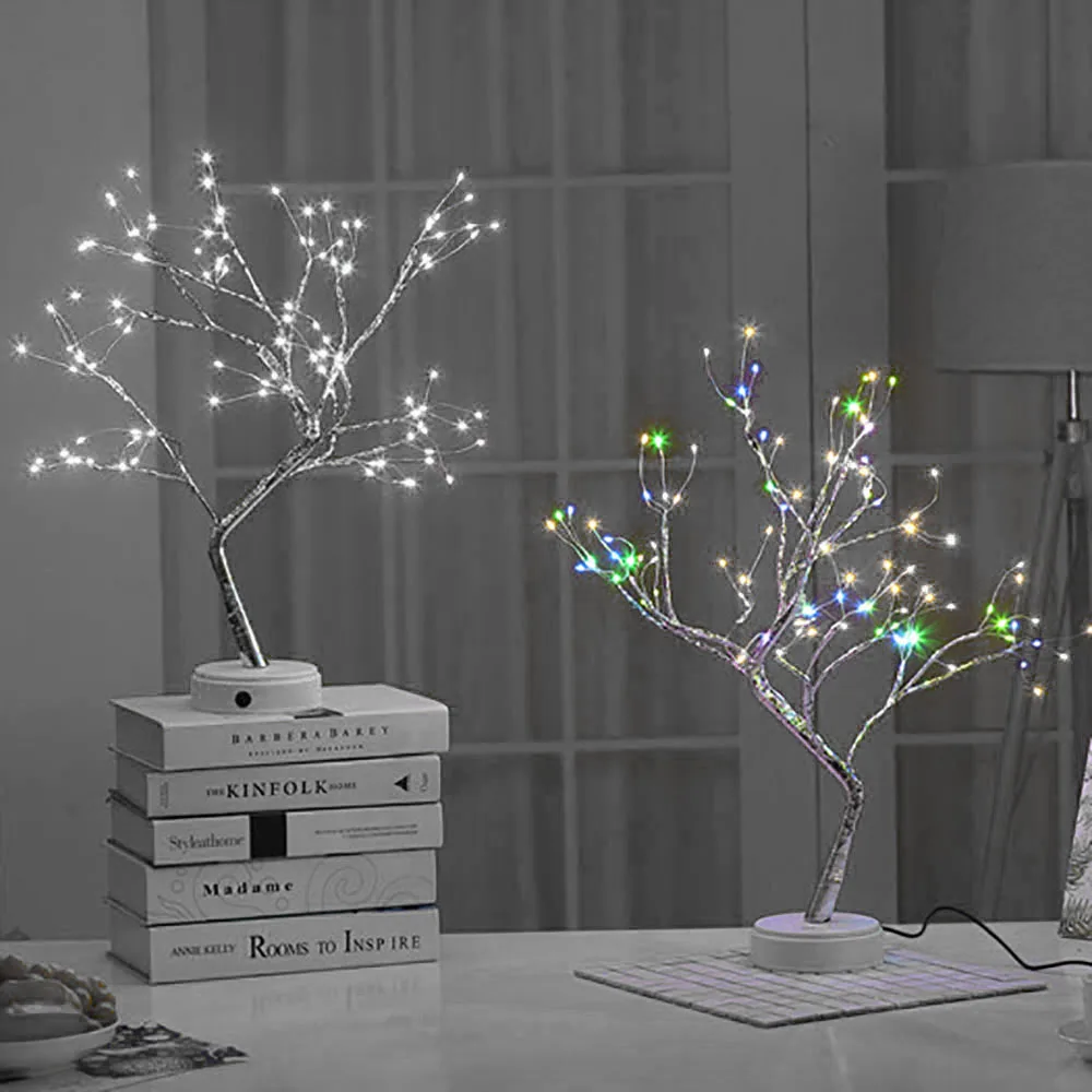 Рождественская Светодиодная настольная 3D лампа с USB ночсветильник медной