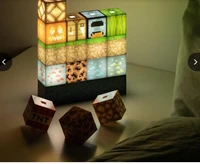 new product custom stitching lamp square building block lamp my world diy creative novelty stitching lamp