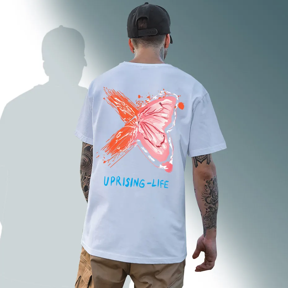 Бабочка Графический Футболка больших размеров в стиле Готик панк женская одежда