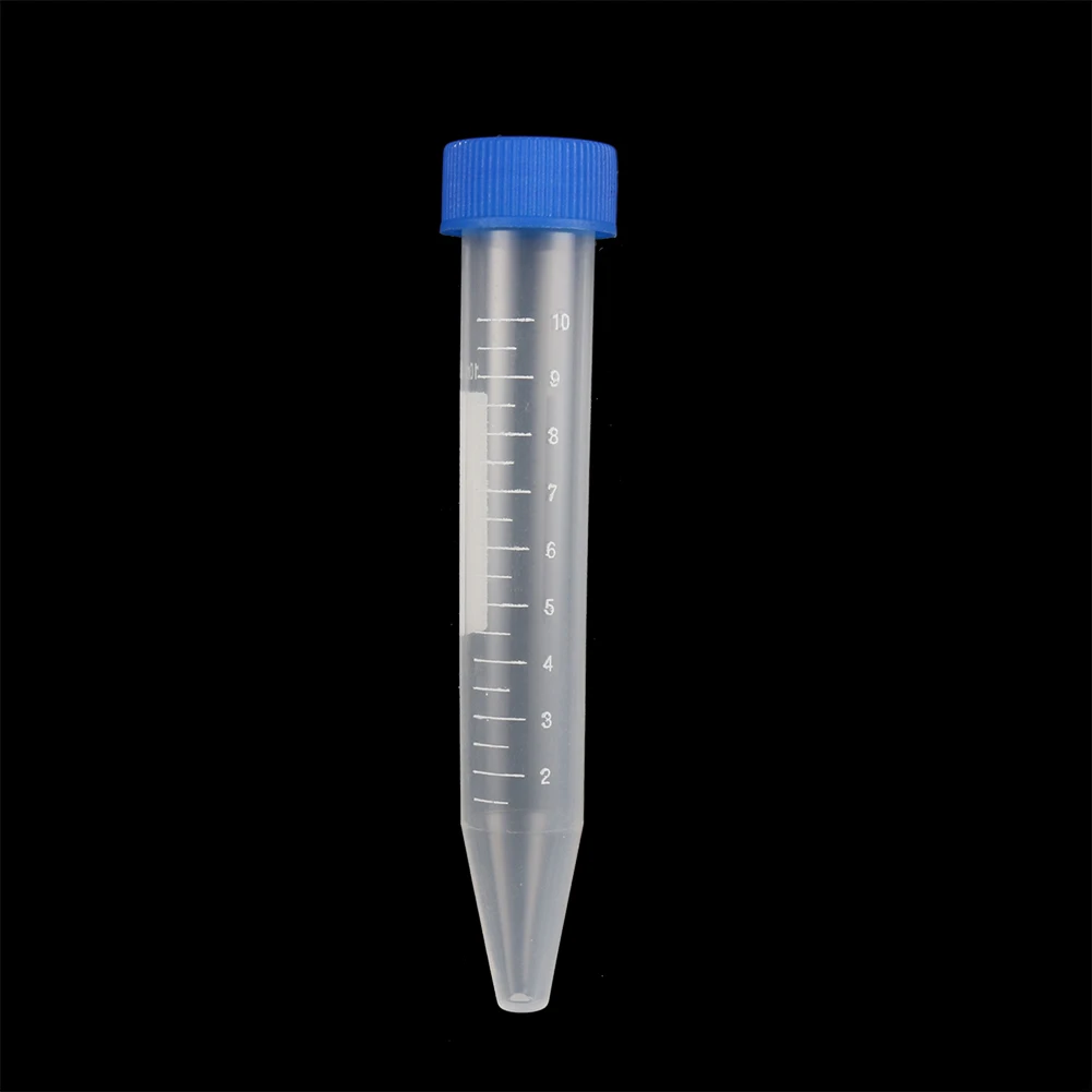 

10ML Plastic Transparent Centrifuge Tube Screw Cap Cone Bottom Laboratory Vial Container Free-standing Lab Sample Analysis 5 Pcs