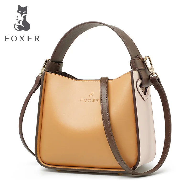 FOXER новая модная кожаная сумка-мешок для женщин Стильная Высококачественная женская сумка-мессенджер и сумки через плечо подарок ко Дню Святого Валентина