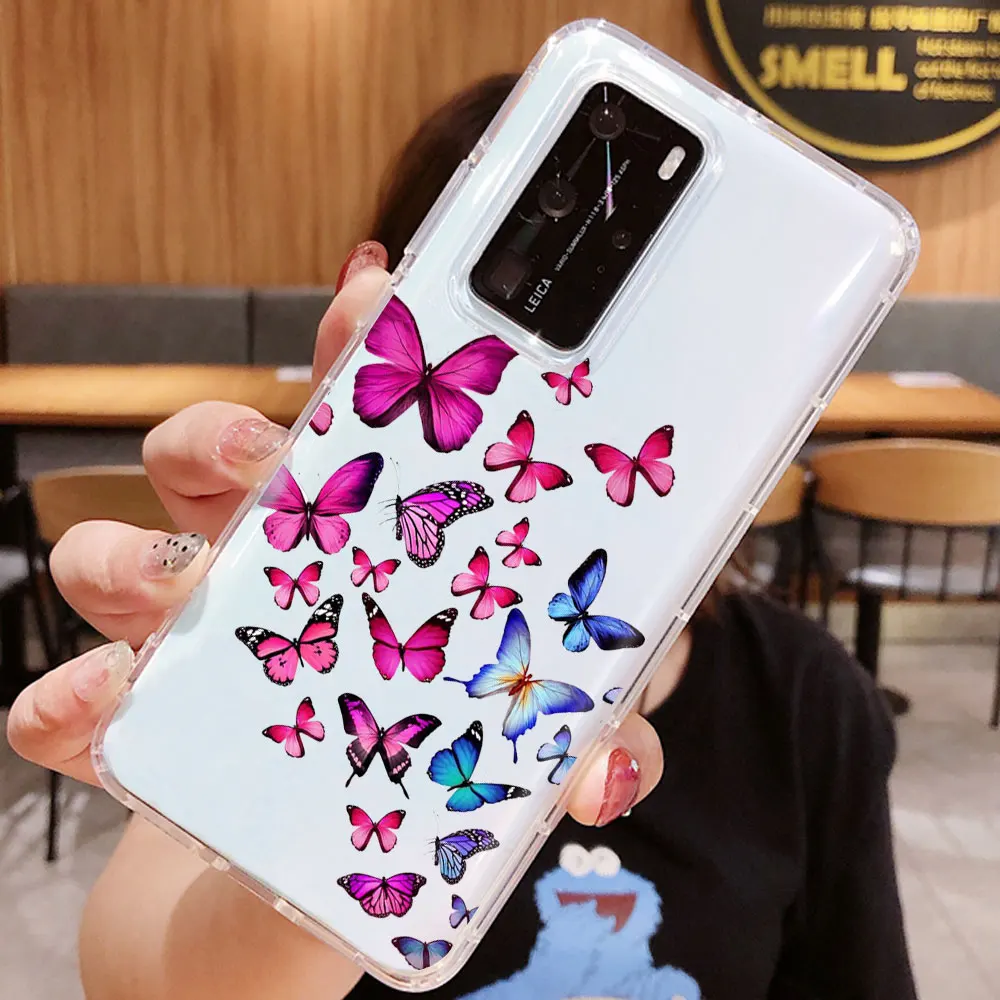 Чехол PUNQZY с изображением животных и синей бабочки для Samsung Galaxy A51 A71 A50 A70 S10 S9 S8 PLUS S20