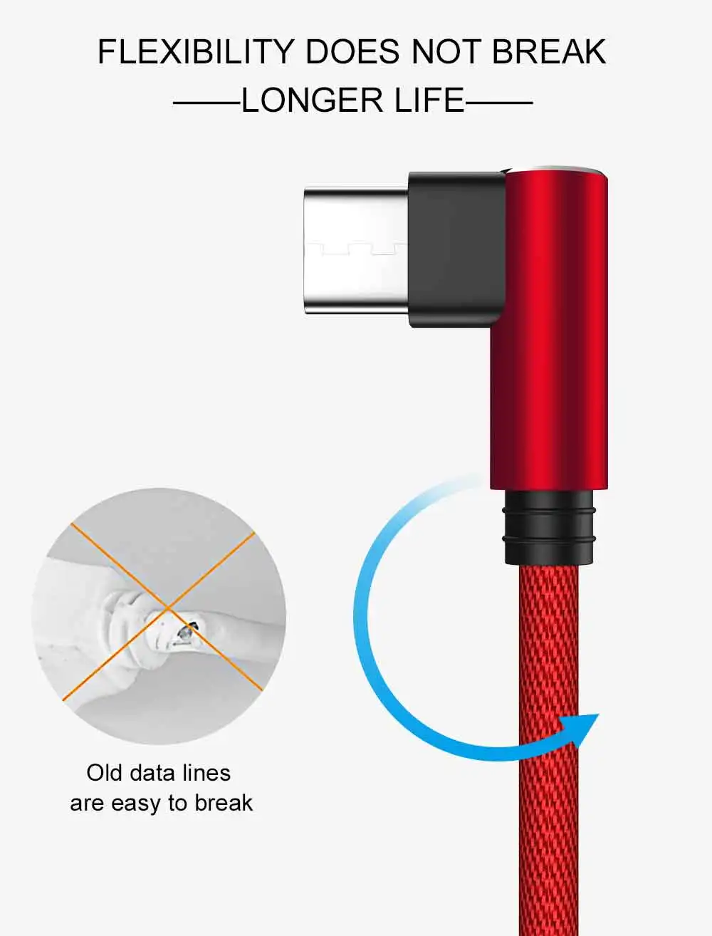 MUSTTRUE 90 градусов usb type C кабель для быстрой зарядки для Xiaomi Note 8 pro samsung a50 Oneplus Зарядное устройство Usb-C кабель для передачи данных type c провод