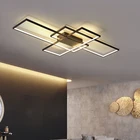 Прямоугольная алюминиевая современные светодиодные потолочные лампы NEO Gleam, для гостиной, спальни, AC85-265V, БелыйЧерный потолочный светильник