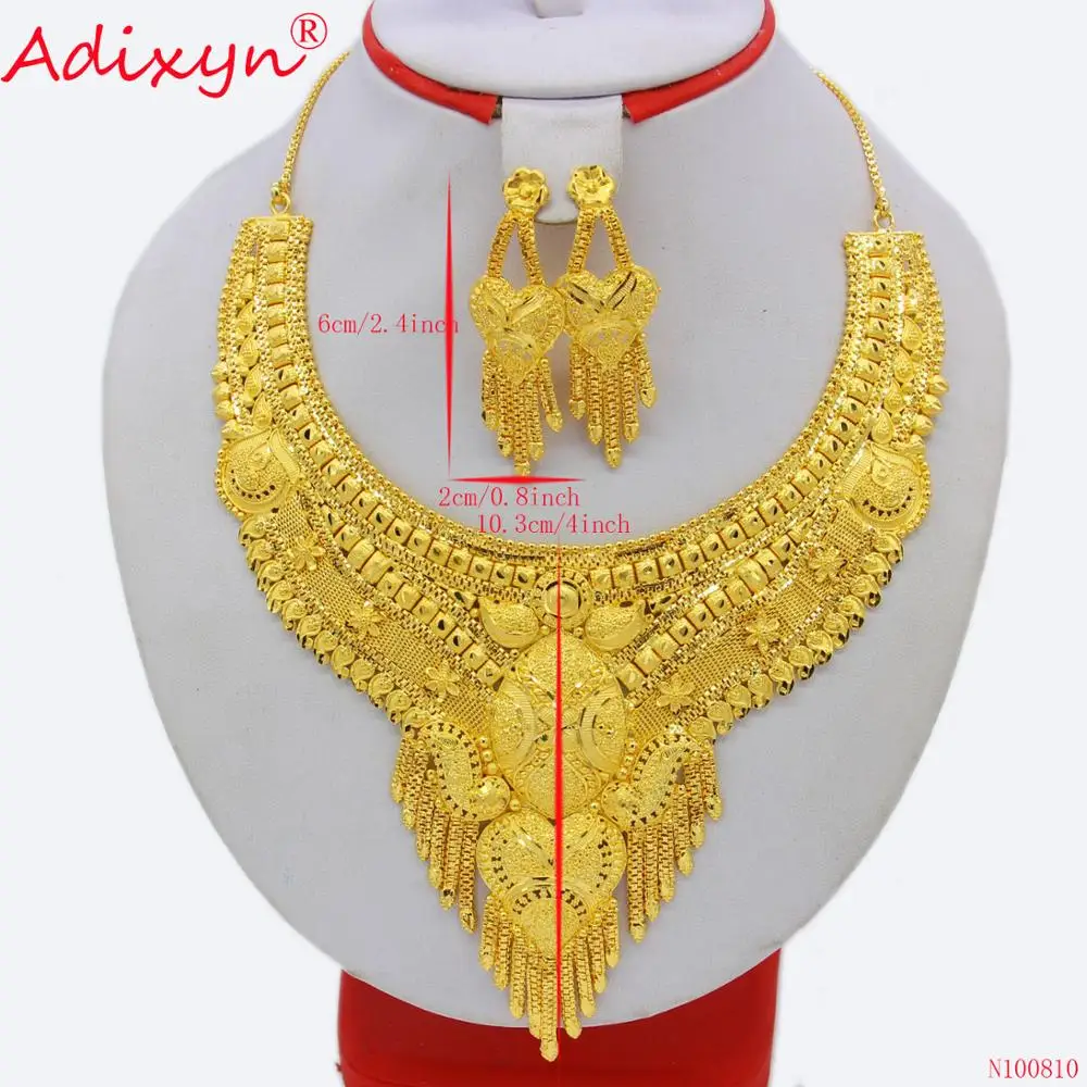 Adixyn африканская цепочка и серьги набор украшений для женщин золотого цвета