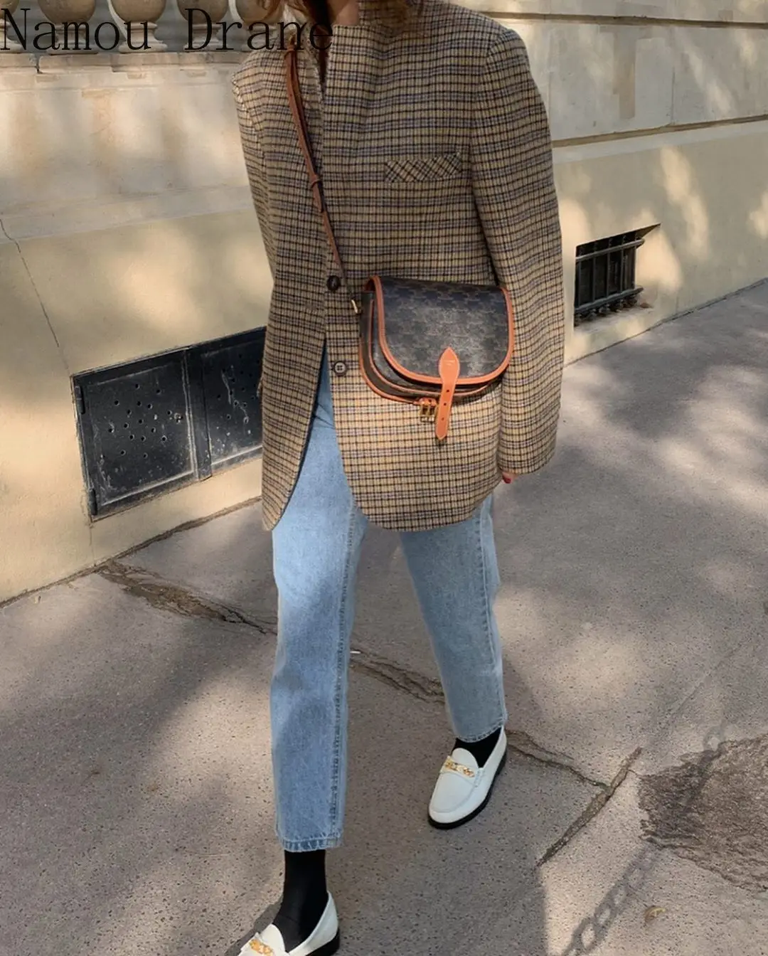 

Korean Ins Temperament Retro British Style Suit Jacket Female Autumn Simple Casual Wild Thin Suit