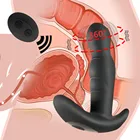 Анальный вибратор для мужчин, анальная пробка с пультом дистанционного управления, вращение на 360 , силиконовый фаллоимитатор, Анальная пробка, эротические Анальные игрушки, секс-шоп