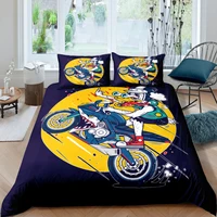 queen king bedding set boys teens 3d motocycle print duvet cover bedclothes home luxury housse de couette dekbedovertrek 3pcs
