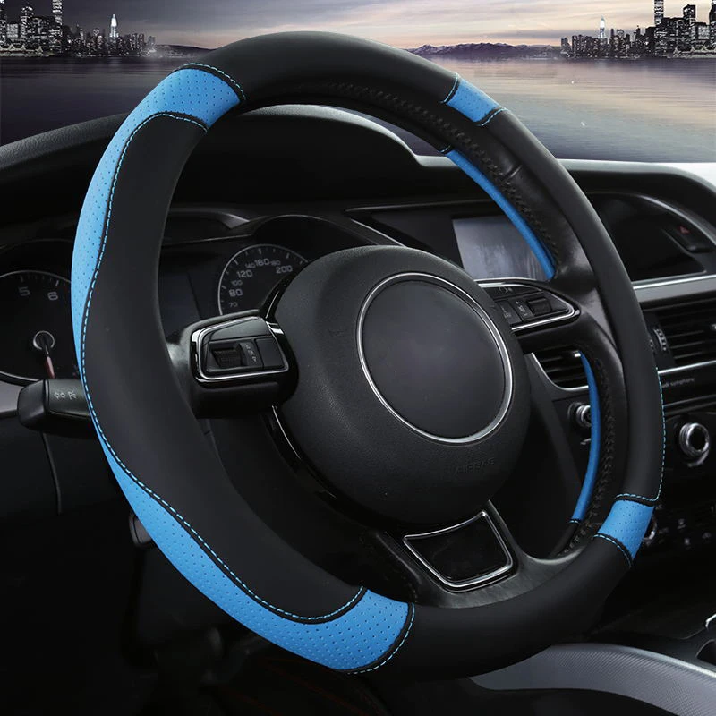 

Car Steering Wheel Cover Antiskid Universal Steering- wheel Cover Micro Fiber Leather Material Car-styling