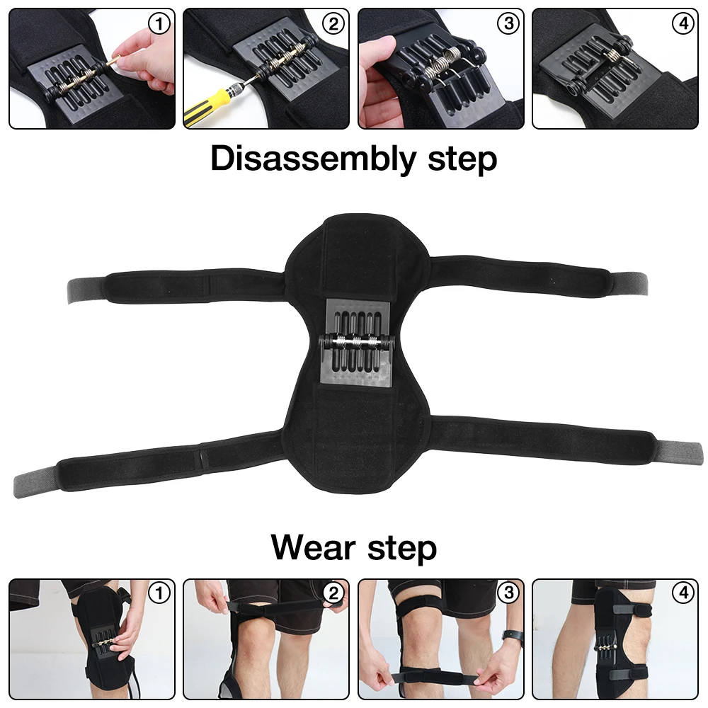 

Joint Support Kneepad Breathable Anti-Skid Power Lift Pusher Rebound Spring Force Stabilizer Rehabilitation Fitness Equipment