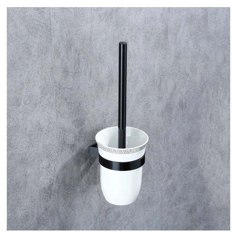 

Long handle soft hair black toilet brush hole-free wall cleaning soft rubber brush household toilet floor cleaning brush