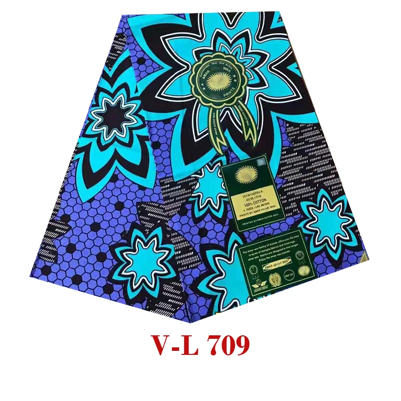 

2021 Nigerian Ankara Style Wax Print Cotton Fabric 100%Breathable High Quality Clothes Material For Sewing By The Yards R-V 3-45
