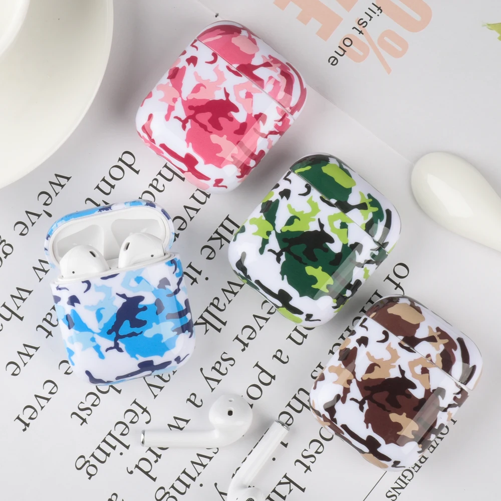 Модный чехол с армейским узором для Apple Airpods 1 2 Чехол наушников беспроводная