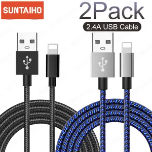 2Pack Quick Charge USB Cable for iPhone 12 Mini 11 Pro XS Max XR XS 7 8 6 Plus Fast Charging Charger