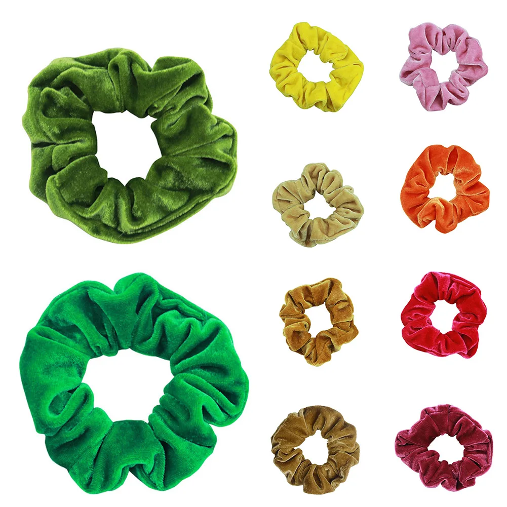 

1PCS Vintage Velvet Scrunchie Solid Color Scrunchies Elastic Hair Bands Headband Ponytail Holder Ties Rope Hair Accessories Gift