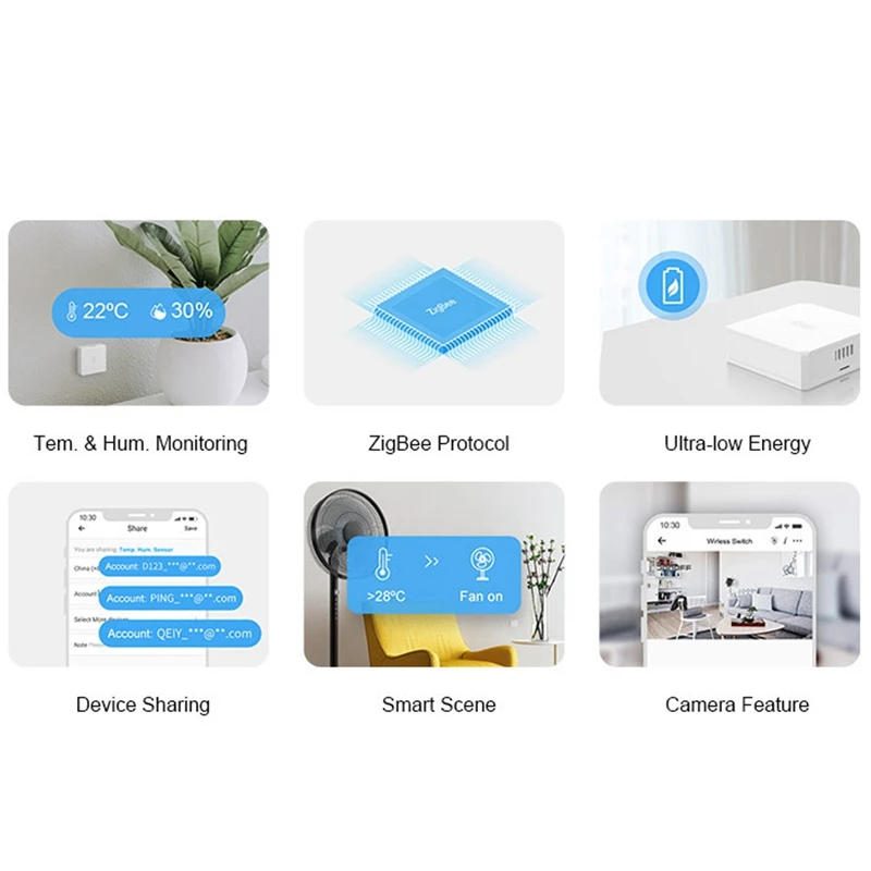

Sonoff SNZB-02 Zigbee Temperature and Humidity Sensor Support Smart Voice Assistant Contrl Home Remotel Monitor Low-Battery
