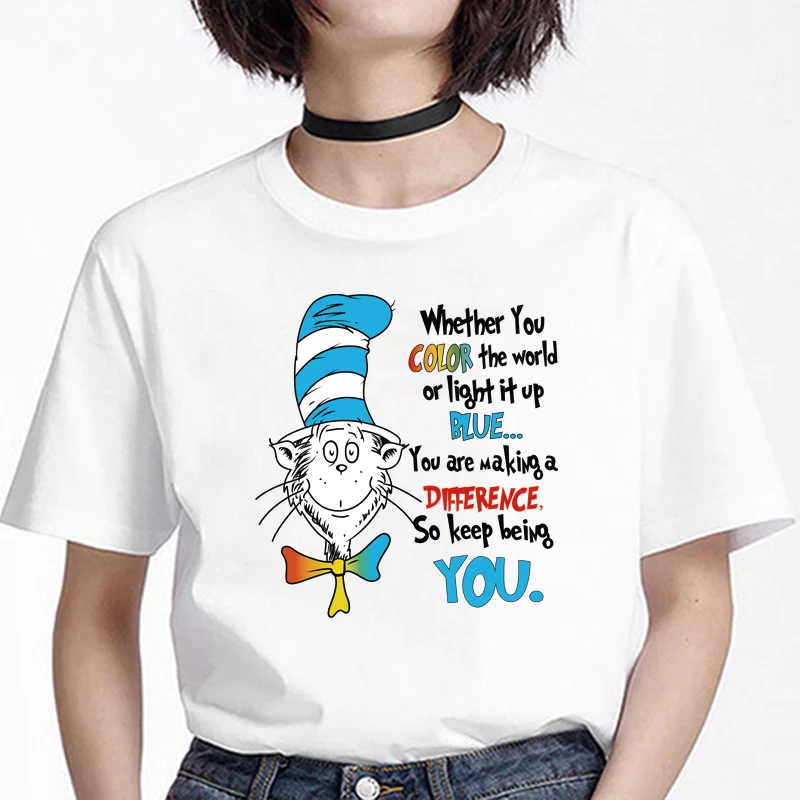 

Cartoon Anime Tshirt Summer Tops for Women Men Unisex Just Be Yourself Funny Hat Print Plus Fashion Oversized Cotton Tshirts