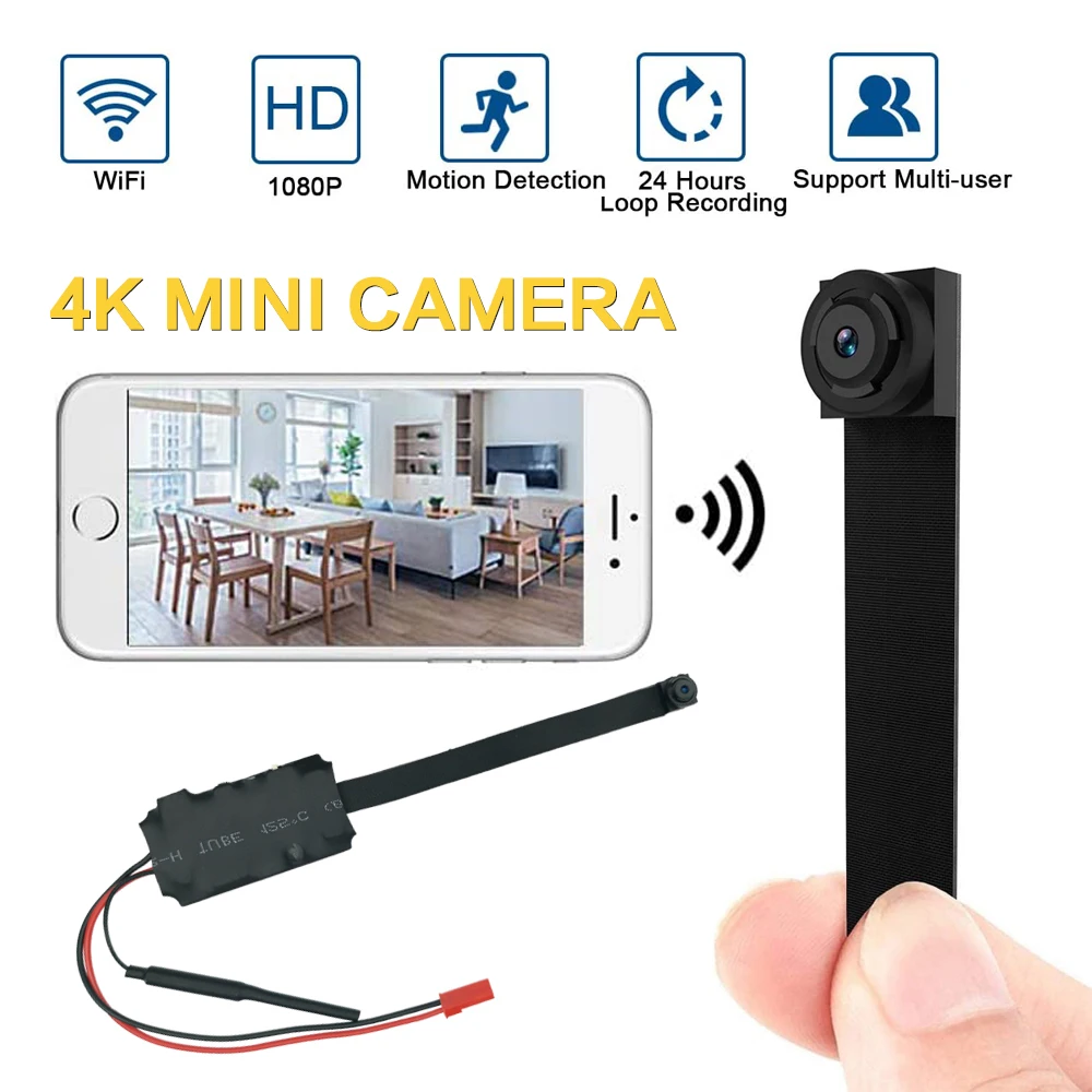 Câmera de Controle Pequena de Controle Detecção de Movimento Mini Remoto Portátil 1080p Wi-fi Câmera Micro P2p Esporte dv Suporte Oculto hd 4k