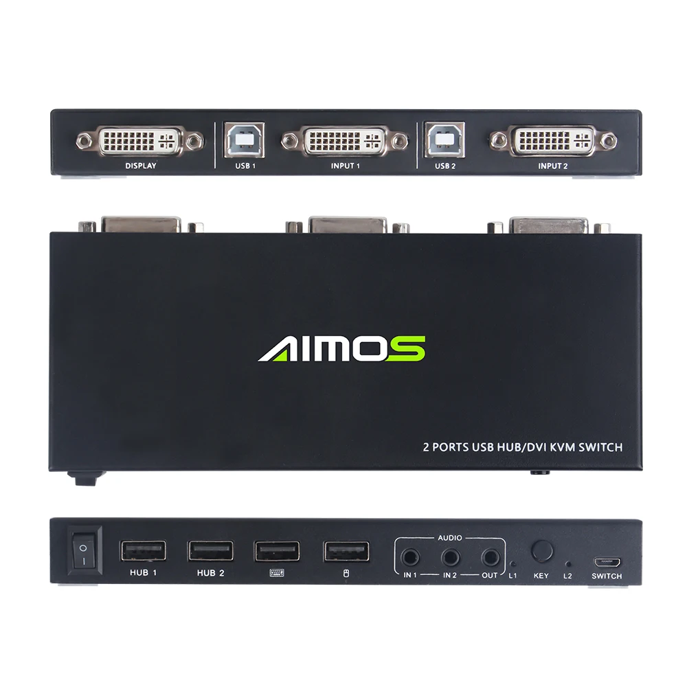 Квм-переключатель с 2 портами DVI USB DVI квм-переключатель коробка для совместного использования клавиатуры мыши разъем принтера Paly видео дисплей USB Swltch сплиттер