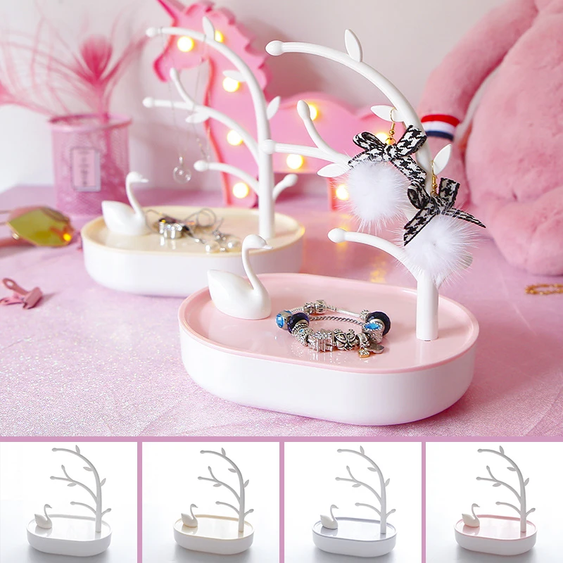 Полка для хранения в форме лебедя розовая вешалка сердца девочек держатель