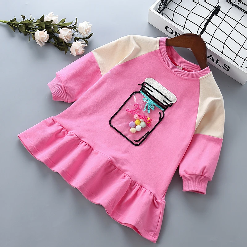 2-6 years High quality cotton girl dress 2019 new spring autumn cartoon casual active kid children clothing girls princess | Детская