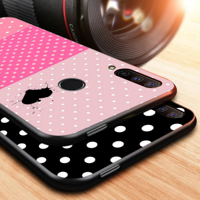 

Silicone Cover Red Blue Polka Dot For Huawei Honor 10i 9X 8X 10 9 Lite 8 8A 7A 7C 7S Pro Bright Glossy Phone Case