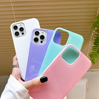 cute epoxy shockproof phone case for iphone 12 mini 11 pro max se 2020 7 8 plus x xs xr coque solid color ultra thin back cover