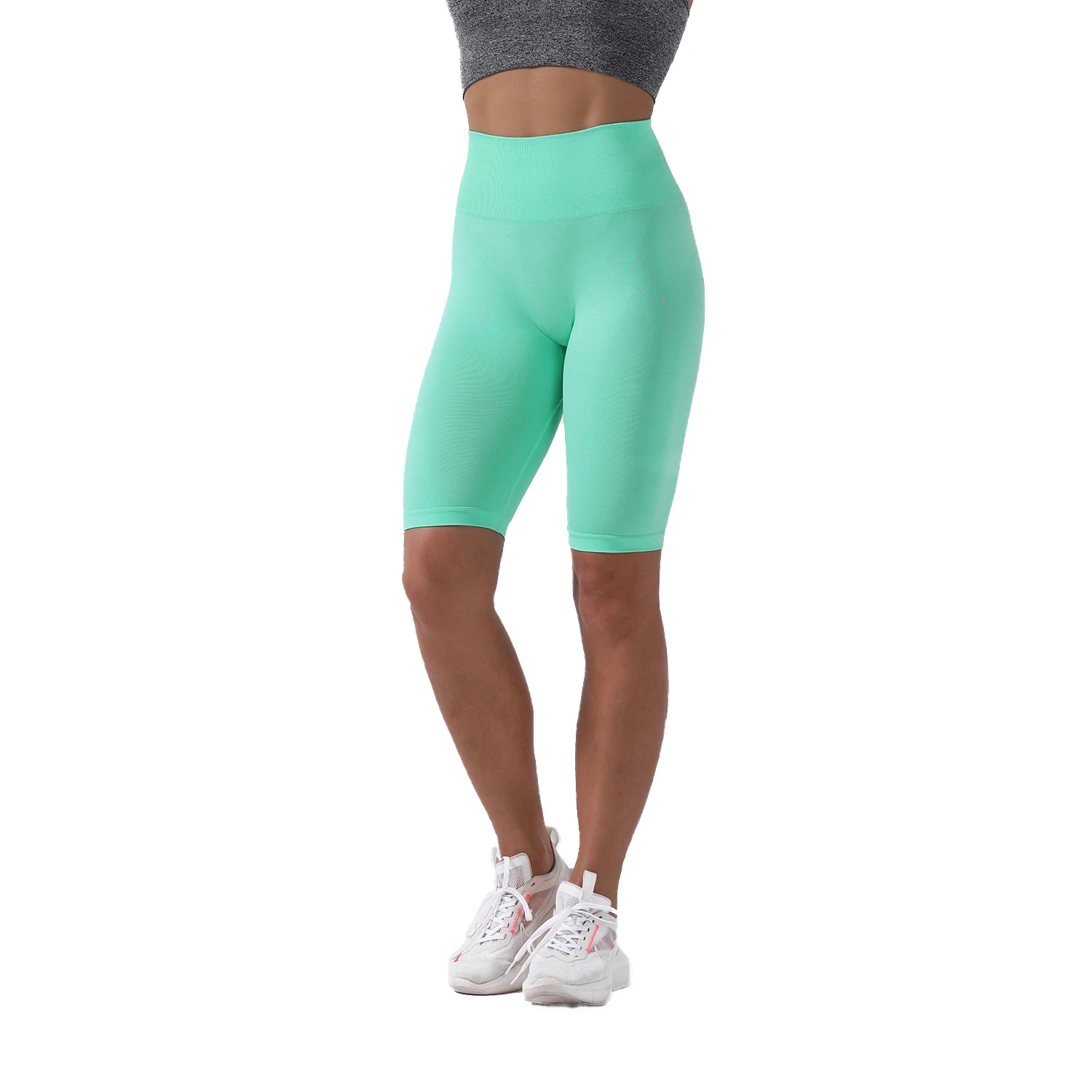 

High Performance Huanwei Soft High Waist Spandex Gym Shorts Wholesale Women Fitness Yoga Biker Shorts