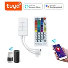 Светодиодная лента управления Wi-Fi Tuya, 4-контактный RGB контроллер для музыки с 36 клавишами, дистанционное Голосовое управление через приложение, работает с Alexa