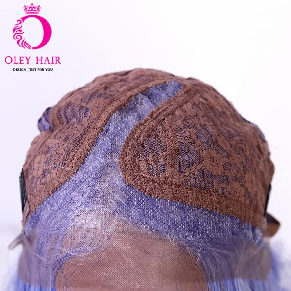 

White Ombre Purple Wig Lolita Synthetic Side-Part Wig Heat Resistant 12-16 inch New Cosplay Wigs For Black Women OLEY